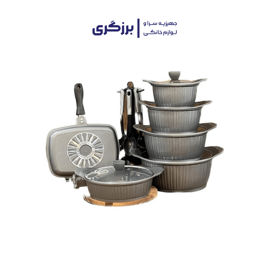 سرویس قابلمه موراهوم مشکی 19 پارچه