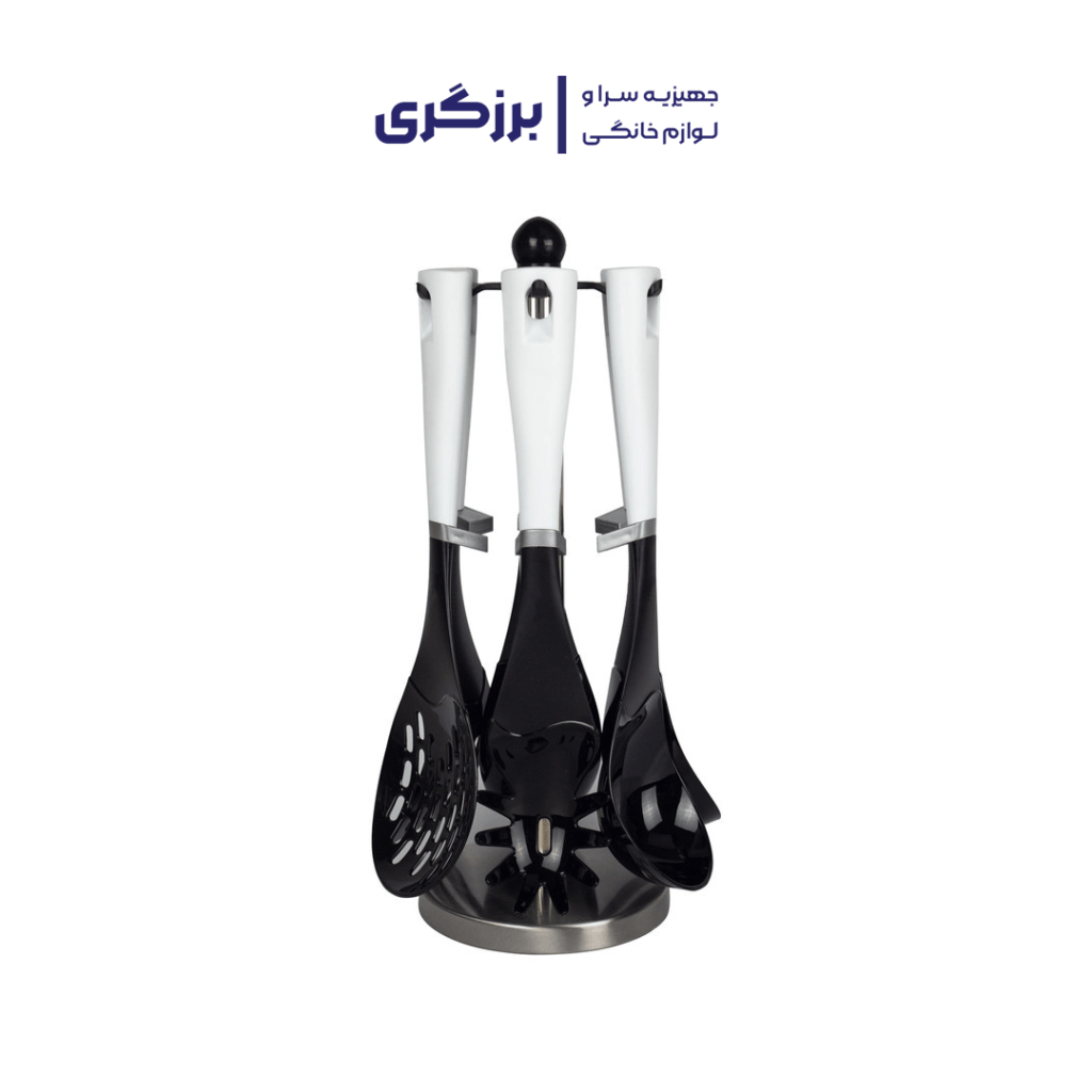 سرویس کفگیر و ملاقه 7 پارچه ای تی سی مدل A127 سفید