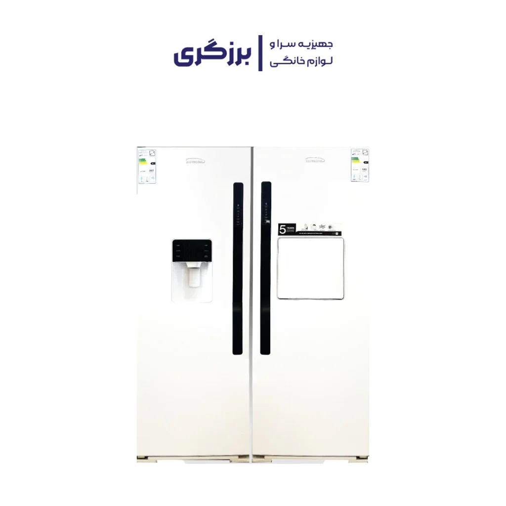 یخچال فریزر دوقلو الکترواستیل مدل ES21 ظرفیت ۴۰ فوت با بار خانگی و یخساز اتوماتیک